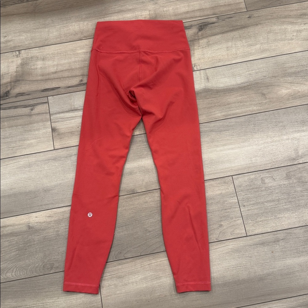 Women’s High-Waisted Red Active Leggings - Picture 2 of 3